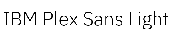IBM Plex Sans Light font preview