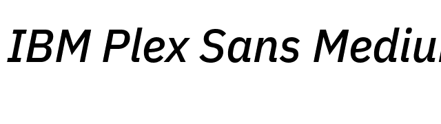 IBM Plex Sans Medium Italic font preview