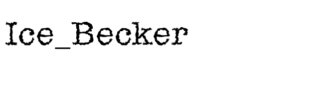 Ice_Becker font preview