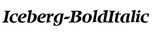Iceberg-BoldItalic font preview