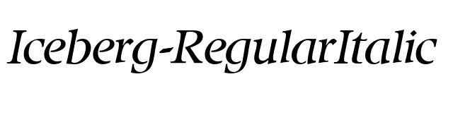 Iceberg-RegularItalic font preview