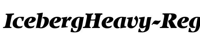 IcebergHeavy-RegularItalic font preview