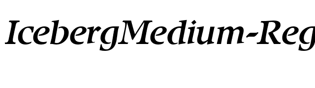 IcebergMedium-RegularItalic font preview