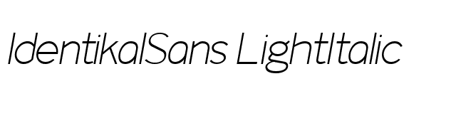 IdentikalSans LightItalic font preview