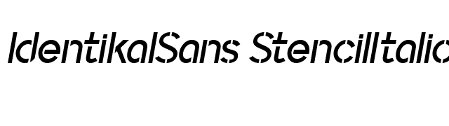 IdentikalSans StencilItalic font preview