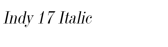 Indy 17 Italic font preview