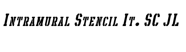 Intramural Stencil It. SC JL font preview