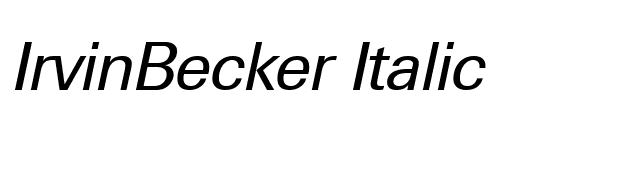 IrvinBecker Italic font preview