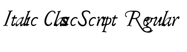 Italic ClassicScript Regular font preview