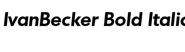 IvanBecker Bold Italic font preview