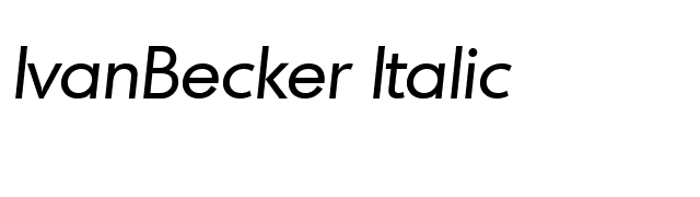 IvanBecker Italic font preview