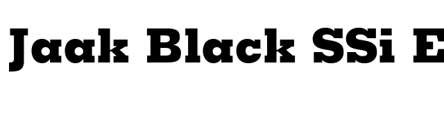 Jaak Black SSi Extra Bold font preview