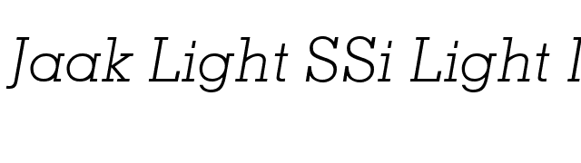 Jaak Light SSi Light Italic font preview