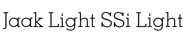 Jaak Light SSi Light font preview