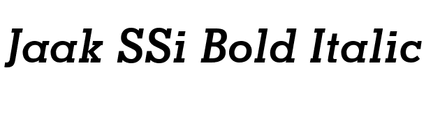 Jaak SSi Bold Italic font preview
