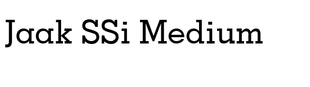 Jaak SSi Medium font preview