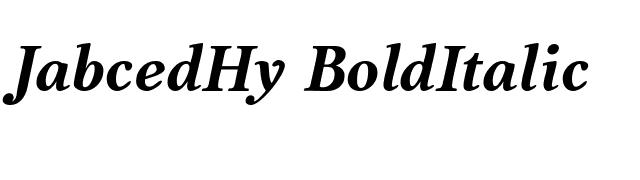 JabcedHy BoldItalic font preview