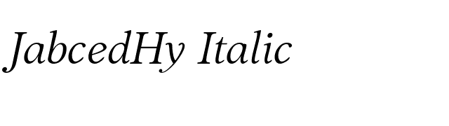 JabcedHy Italic font preview