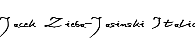 Jacek Zieba-Jasinski Italic font preview