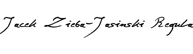 Jacek Zieba-Jasinski Regular font preview