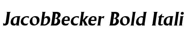JacobBecker Bold Italic font preview