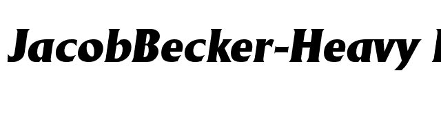 JacobBecker-Heavy Italic font preview