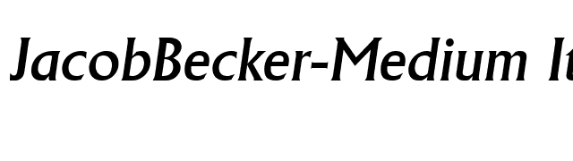 JacobBecker-Medium Italic font preview