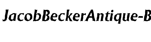 JacobBeckerAntique-BoldItalic font preview
