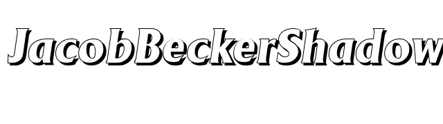JacobBeckerShadow-ExtraBold-Italic font preview