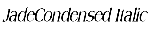 JadeCondensed Italic font preview