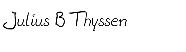 Julius B Thyssen font preview
