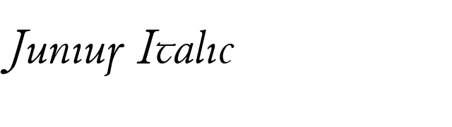 Junius Italic font preview