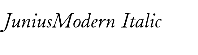 JuniusModern Italic font preview