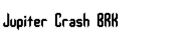 Jupiter Crash BRK font preview