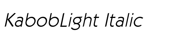 KabobLight Italic font preview