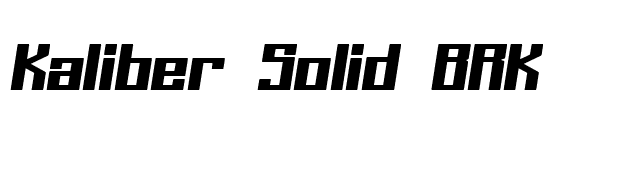 Kaliber Solid BRK font preview