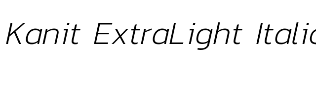 Kanit ExtraLight Italic font preview