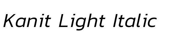 Kanit Light Italic font preview