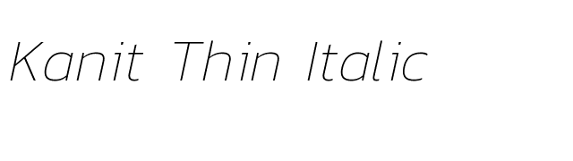 Kanit Thin Italic font preview