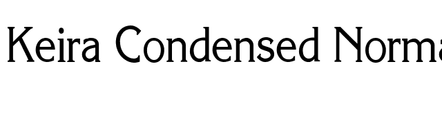 Keira Condensed Normal font preview