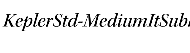 KeplerStd-MediumItSubh font preview