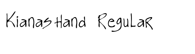 KianasHand Regular font preview