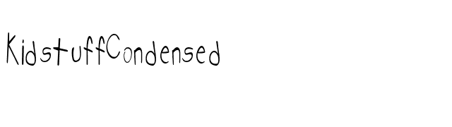 KidstuffCondensed font preview