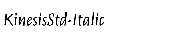 KinesisStd-Italic font preview