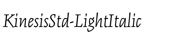 KinesisStd-LightItalic font preview