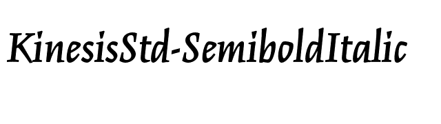 KinesisStd-SemiboldItalic font preview