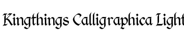Kingthings Calligraphica Light font preview