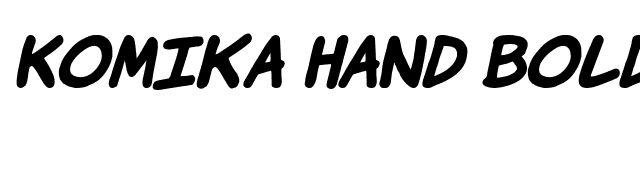 Komika Hand Bold Italic font preview