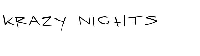 Krazy Nights font preview
