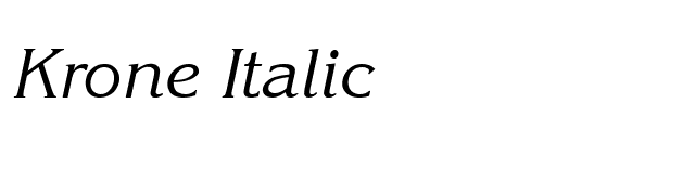 Krone Italic font preview